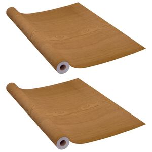 vidaXL Selbstklebende T&uuml;rfolien 2 Stk. Helle Eiche 210 x 90 cm PVC