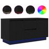 vidaXL TV-Schrank mit LED-Leuchten Schwarz Eichen-Optik 100x41x50 cm