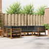 vidaXL Outdoor-Sofagarnitur mit Kissen 6 pcs Natur und Anthrazit