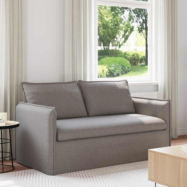 vidaXL Sofa Taupe Gesamtabmessungen: 156 x 82 x 85 cm (B x T x H) Samt
