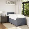vidaXL Boxspringbett mit Matratze Dunkelgrau 90x190 cm Samt
