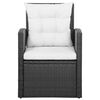 vidaXL 5-tlg. Garten-Lounge-Set mit Auflagen Poly Rattan Schwarz
