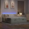 vidaXL Ottoman-Bett mit Matratzen & LEDs Hellgrau 180x200 cm Samt