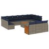 vidaXL 16-teiliges Gartensofa-Set mit Kissen, grau, Polyrattan