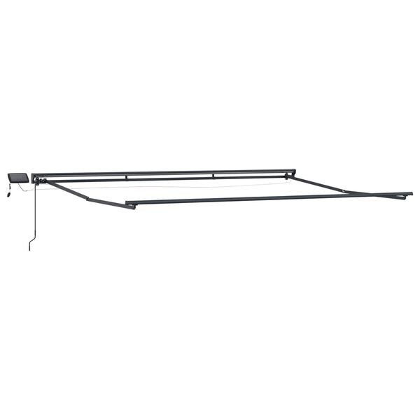 vidaXL Manueller Markisenrahmen mit LEDs Anthrazit 4 &times; 3,5 m Aluminium