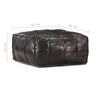 vidaXL Pouf Schwarz 60 x 60 x 30 cm Echtes Ziegenleder