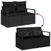 vidaXL Garten-Sofa-Set mit Kissen mit Kissen Schwarz 100 x 100 x 71 cm