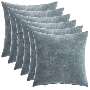 vidaXL Kissenbezug 6 stk. HEERLEN Himmelblau 30 x 30 cm Chenille-Stoff