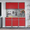 vidaXL Werkbank mit Schubladen 8 pcs Rot 150 x 55 x 200 cm Stahl