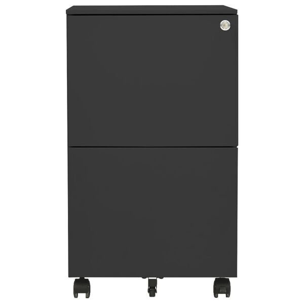 vidaXL Aktenschrank mit Rollen Anthrazit 39x45x67 cm Stahl