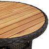 vidaXL Gartentisch Ø60x75 cm Akazienholz und Poly Rattan Schwarz