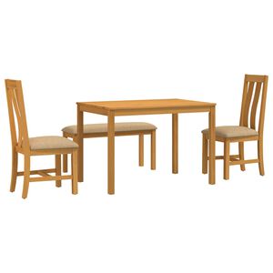 vidaXL Essgruppe 4 stk. Beige Massivholz Eiche