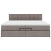 vidaXL Ottoman-Bett mit Matratze Taupe 200x200 cm Stoff
