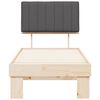 vidaXL Bettgestell mit gepolstertem Kopfteil Dunkelgrau 75 x 190 cm