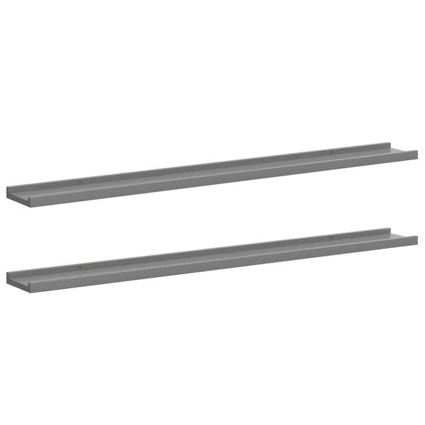 vidaXL Wandregale 2 Stk. Grau 100x9x3 cm