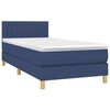 vidaXL Boxspringbett mit Matratze & LED Blau 90x190 cm Stoff