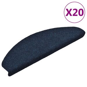 vidaXL Stufenmatten Selbstklebend 20 Stk. 65x21x4 cm Marineblau Halbrund Gro&szlig;
