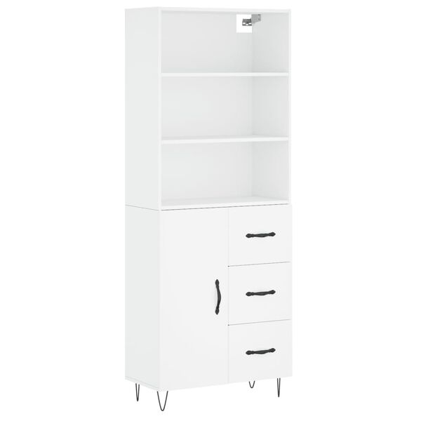vidaXL Highboard Weiß 69,5x34x180 cm Holzwerkstoff