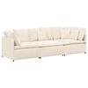 vidaXL Modulares Sofa mit Kissen Stoff in Lammwolloptik Creme