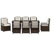 vidaXL Garten Essgruppe 9 pcs Braun Poly-Rattan