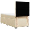 vidaXL Boxspringbett mit Matratze Creme 90x200 cm Stoff