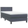 vidaXL Boxspringbett mit Matratze & LED Dunkelgrau 80x210 cm Samt