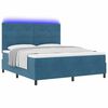 vidaXL LED Boxspringbett mit Matratze Dunkelblau 180 x 200 cm Stoff