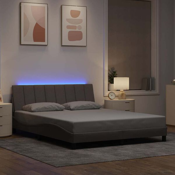 vidaXL Bettgestell ohne Matratze "Hanko" Taupe 160x200 cm Stoff