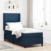 vidaXL Boxspringbett mit Matratze mit Kopfteil Blau 90 x 190 cm Stoff