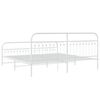 vidaXL Bettgestell mit Kopf- und Fußteil Metall Weiß 193x203 cm