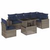 vidaXL 7-teiliges Gartensofa-Set mit Kissen, grau, Polyrattan