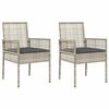 vidaXL Gartenstuhl 2 Stk. Hellgrau Poly-Rattan