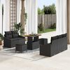 vidaXL Garten-Sofa-Set mit Kissen mit Speicher 8 pcs Schwarz