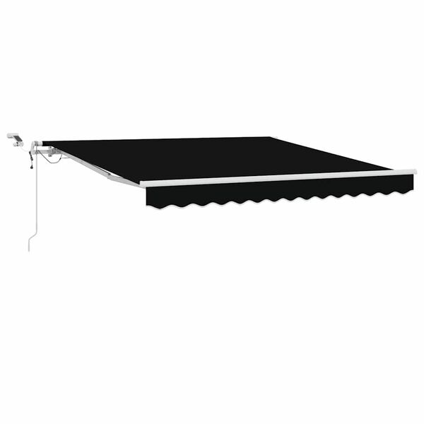 vidaXL Einziehbare Markise Schwarz 300 x 250 cm Polyester und Metall