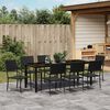 vidaXL Garten Essgruppe mit Kissen 9 pcs Schwarz Poly-Rattan