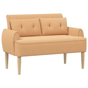 vidaXL Zweisitzer mit Knopfheftung Beige 117 x 67 x 77 cm Boucl&eacute;