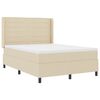 vidaXL Boxspringbett mit Matratze Creme 200 x 140 cm Stoff