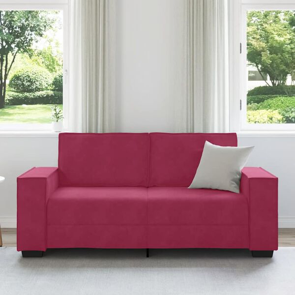 vidaXL 2-Sitzer-Sofa Weinrot 140 cm Samt