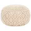 vidaXL Makramee Sitzpuff Handgefertigt 45 x 30 cm Baumwolle