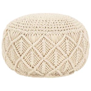 vidaXL Makramee Sitzpuff Handgefertigt 45 x 30 cm Baumwolle