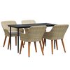 vidaXL Garten Essgruppe 5 stk. Beige Poly-Rattan