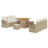 vidaXL Gartensofa-set Beige Poly-Rattan