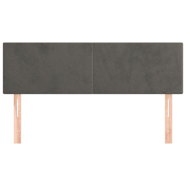 vidaXL Kopfteile 2 Stk. Dunkelgrau 72x5x78/88 cm Samt