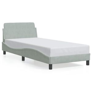 vidaXL Bettgestell "Dover" Hellgrau 80x200 cm Samt