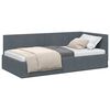 vidaXL Eckbettgestell mit Kopfteil Dunkelgrau 90 cm x 200 cm Samt