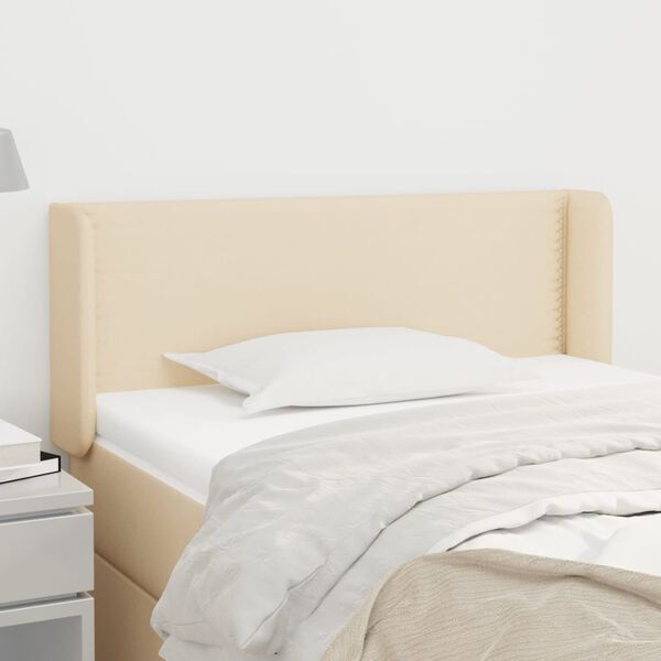 vidaXL Kopfteil mit Ohren Creme 103x16x78/88 cm Stoff
