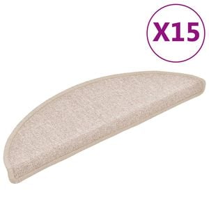 vidaXL Stufenmatten 15 Stk. 56x17x3 cm Taupe Halbrund