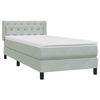 vidaXL Boxspringbett mit Matratze Hellgrau 80x210 cm Samt