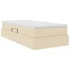 vidaXL Aufbewahrungsbett mit Matratze Creme 90 x 190 cm Polyester