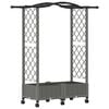 vidaXL Hochbeet mit Rankgitter und Dach Hellgrau 124 x 40 x 129 cm PP